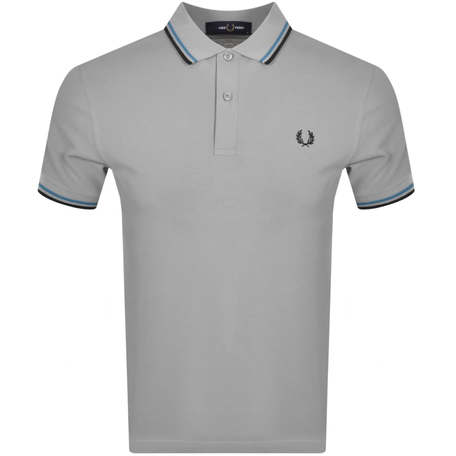 Fred Perry Twin Tipped Polo T Shirt Grey