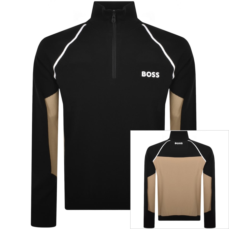 BOSS Hydro X Half Zip Jumper Black Mainline Menswear