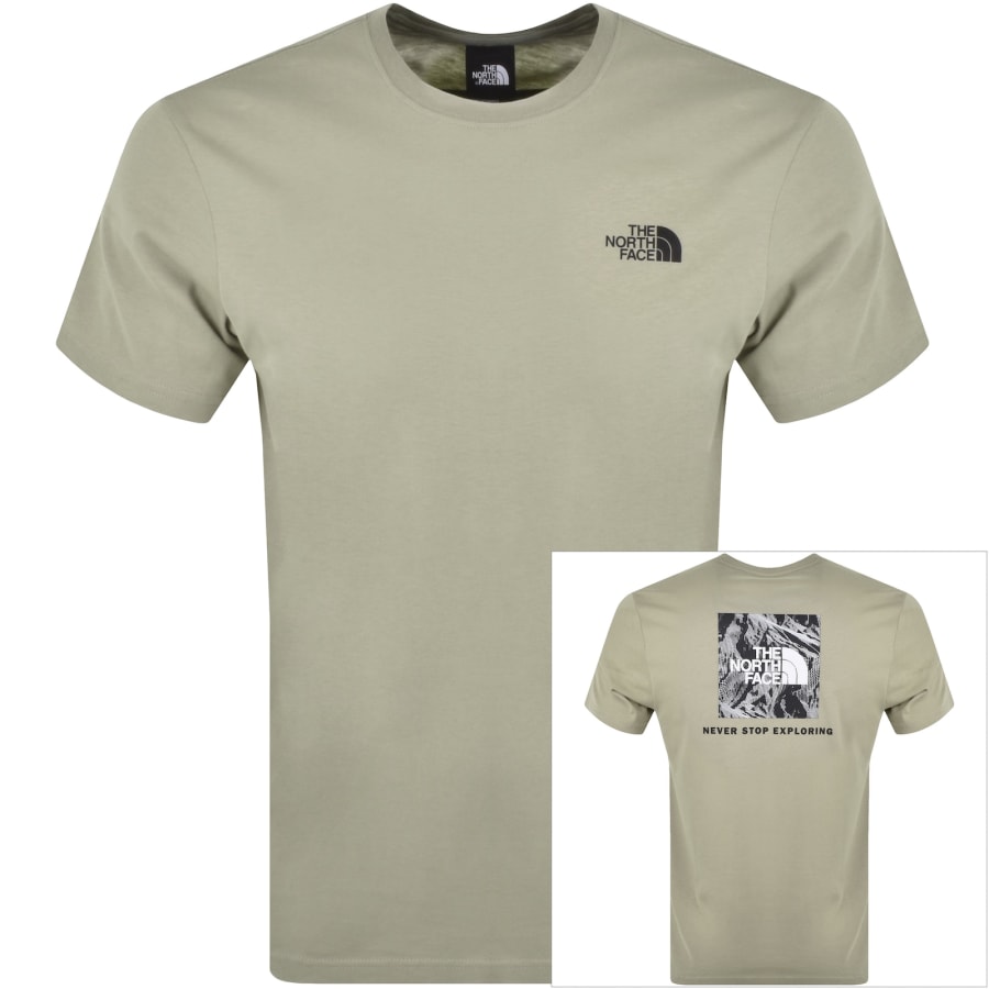 Khaki green north face t shirt hotsell