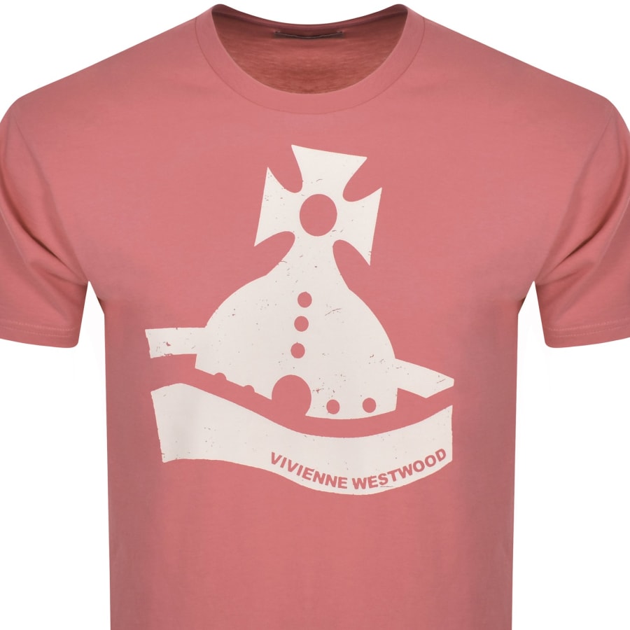 Image number 2 for Vivienne Westwood Sunken Orb T Shirt Pink