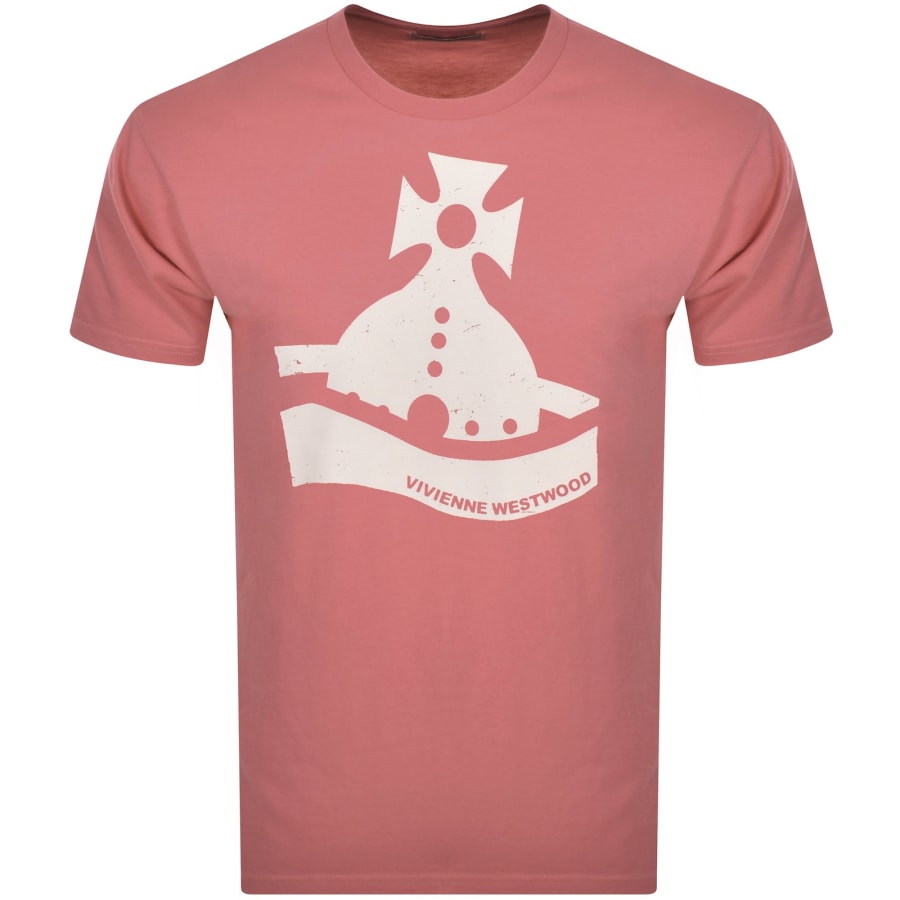 Image number 1 for Vivienne Westwood Sunken Orb T Shirt Pink