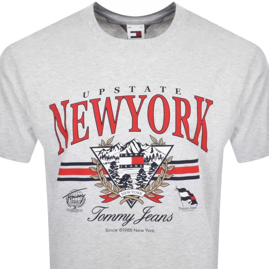 Grey tommy jeans t shirt sales