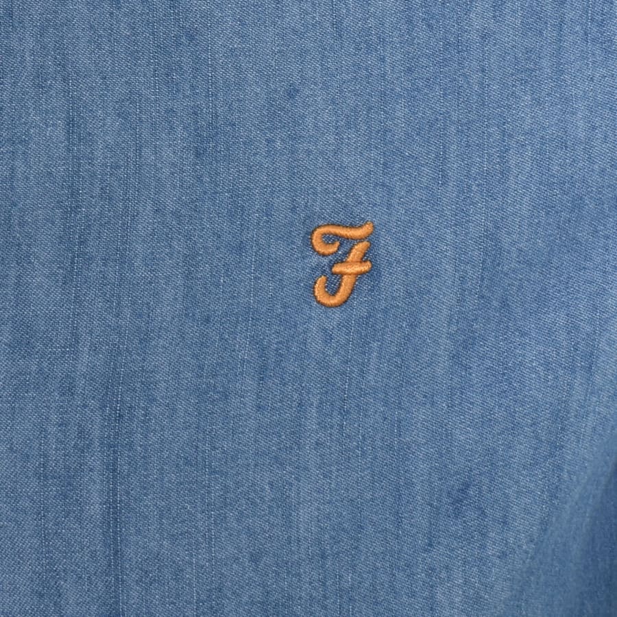 Farah Vintage Brewer Denim Long Sleeve Shirt Blue Mainline Menswear Denmark