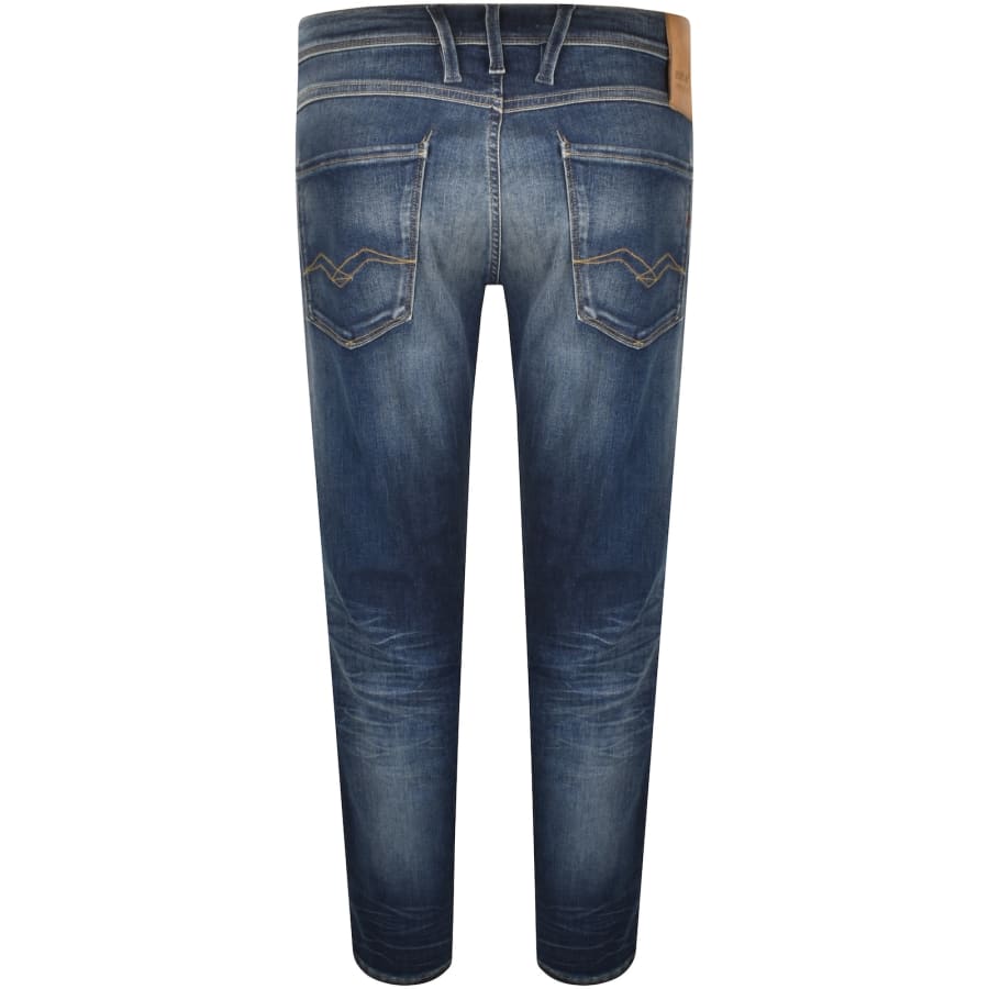 Image number 3 for Replay Anbass Slim Fit Mid Wash Jeans Blue