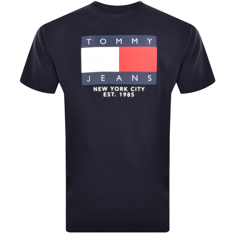 Tommy Jeans Signature Flag T Shirt Navy Mainline Menswear Denmark