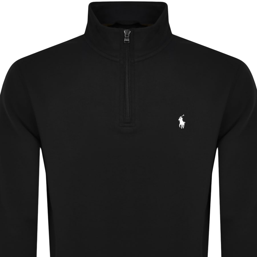 Ralph Lauren 30 1 Double Knt Half Zip Sweatshirt Pure Black L