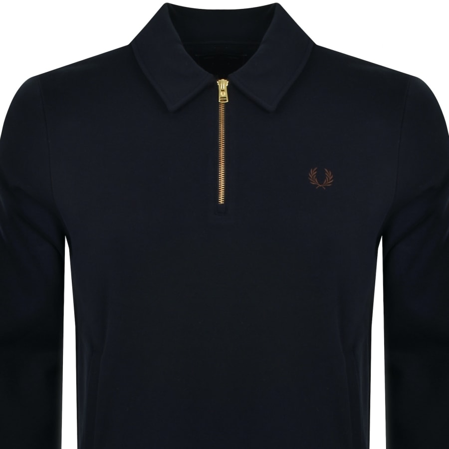 Fred Perry Half Zip Smock Sweatshirt NavyFred Perry Half Zip Smock Sweatshirt Navy Male Medium