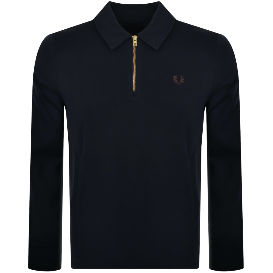 Fred Perry Half Zip Smock Sweatshirt NavyFred Perry Half Zip Smock Sweatshirt Navy Male Medium