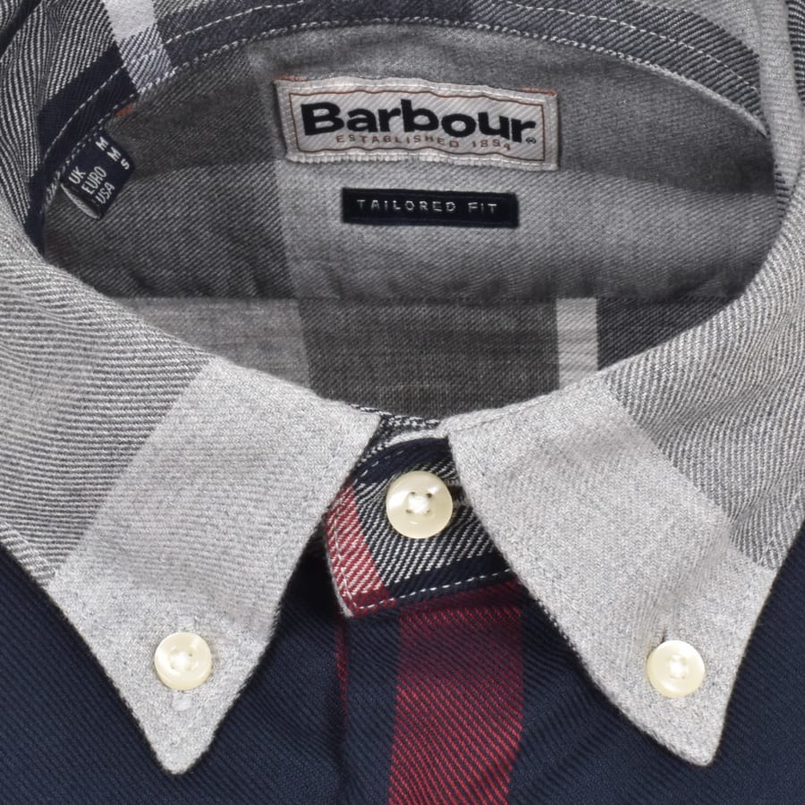 Barbour Dunoon Tailored Tartan Shirt Navy Mainline Menswear Canada