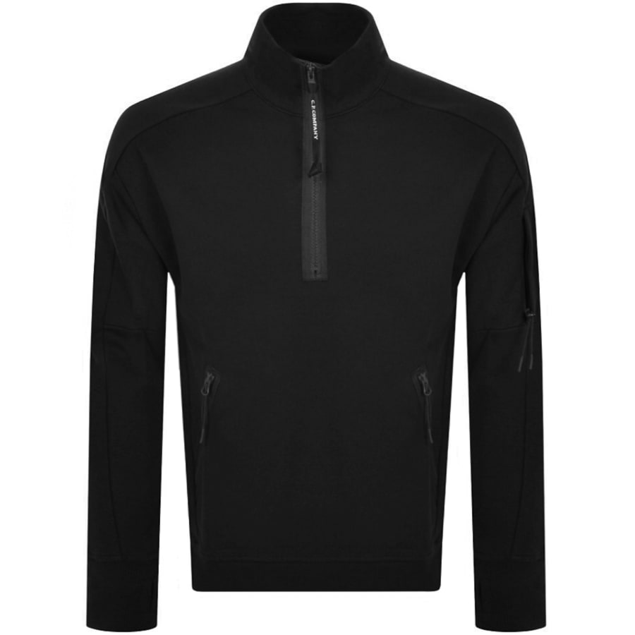 CP Company Half Zip Sweatshirt Black Mainline Menswear