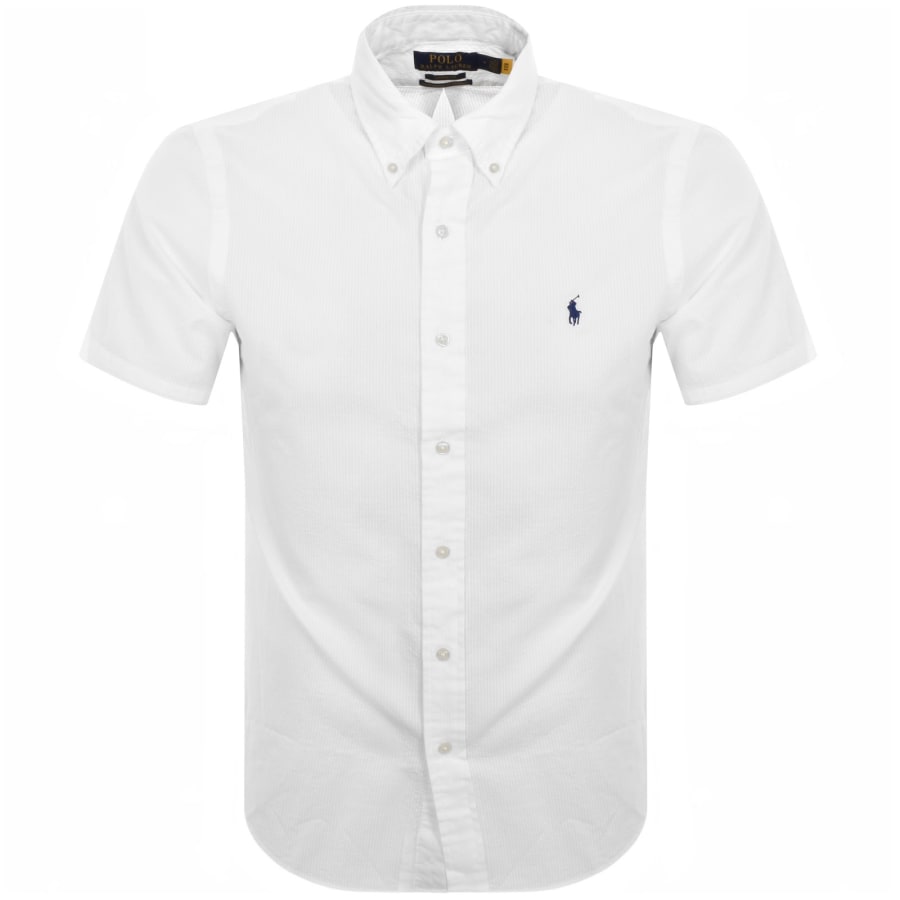 Designer white short sleeve shirt sales