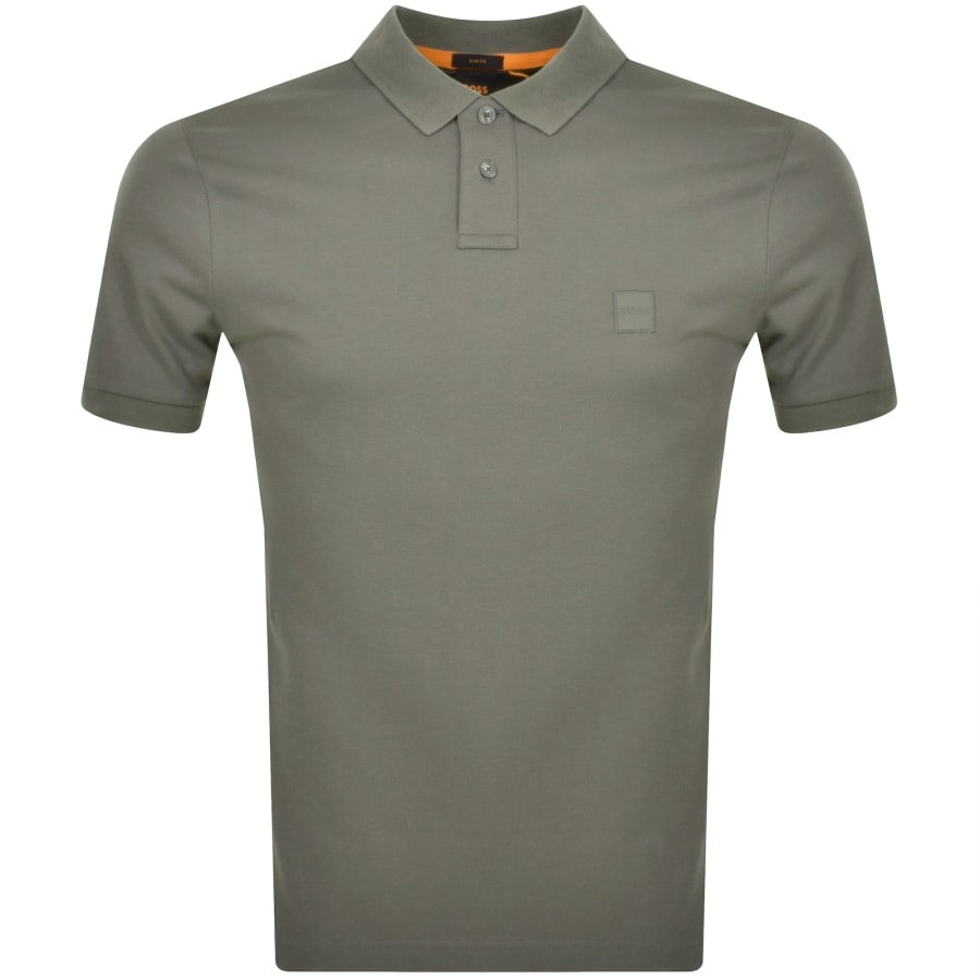 BOSS Slim Fit Passenger Polo T Shirt Grey Mainline Menswear