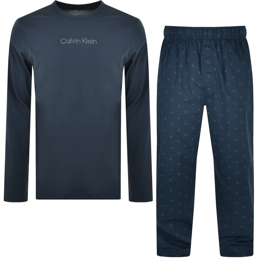Calvin Klein Long Sleeve Lounge Set Blue Mainline Menswear