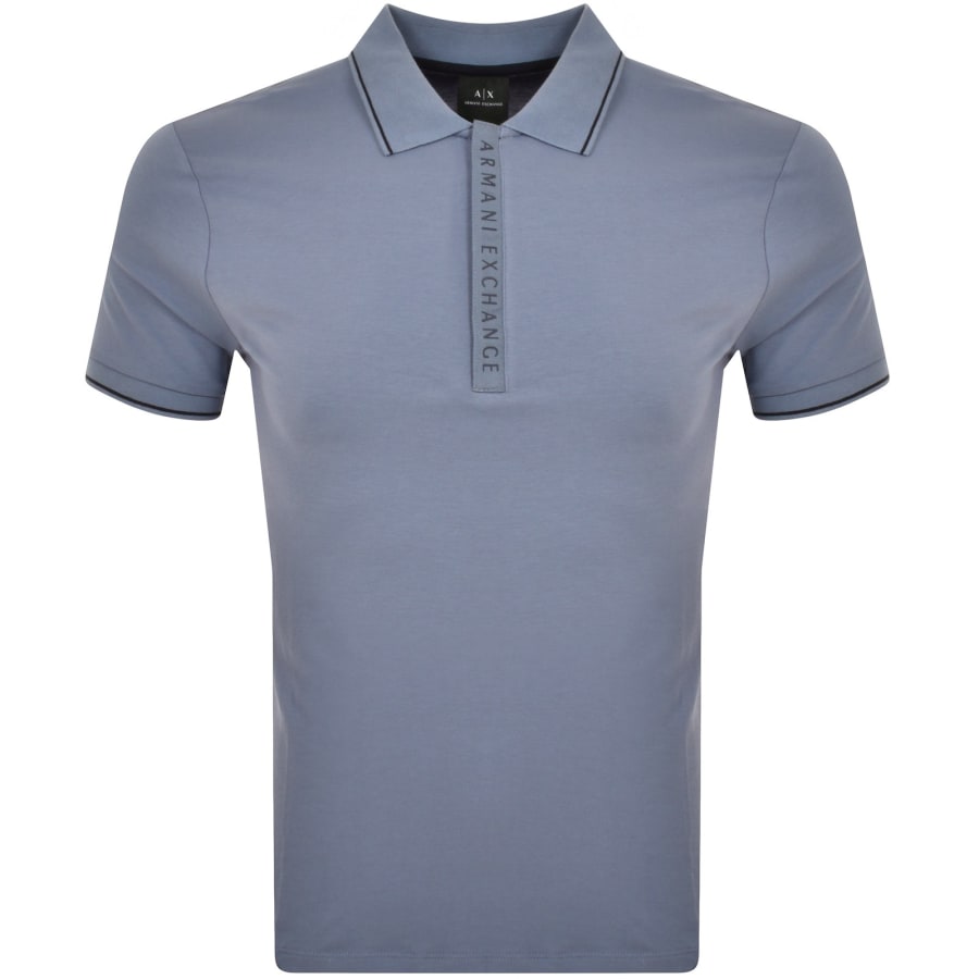 Armani Exchange Slim Fit Zipper Logo Short Sleeve Polo Shirt XL