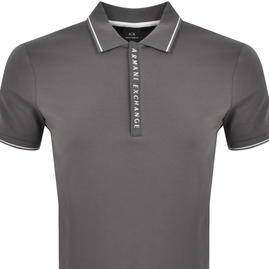 Armani Exchange Slim Fit Zipper Logo Short Sleeve Polo Shirt XL