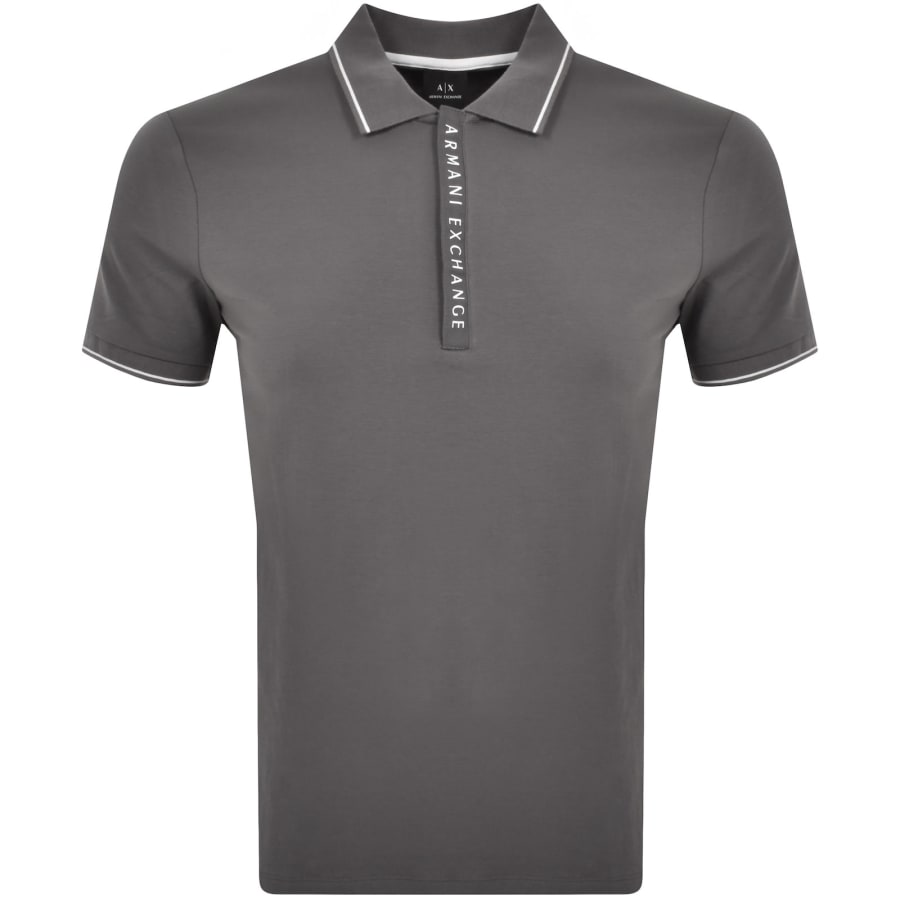 Armani Exchange Short Sleeved Polo T Shirt Grey