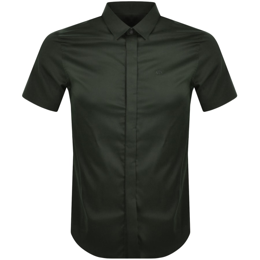 Armani Exchange Slim Fit Short Sleeved Shirt Green male Small