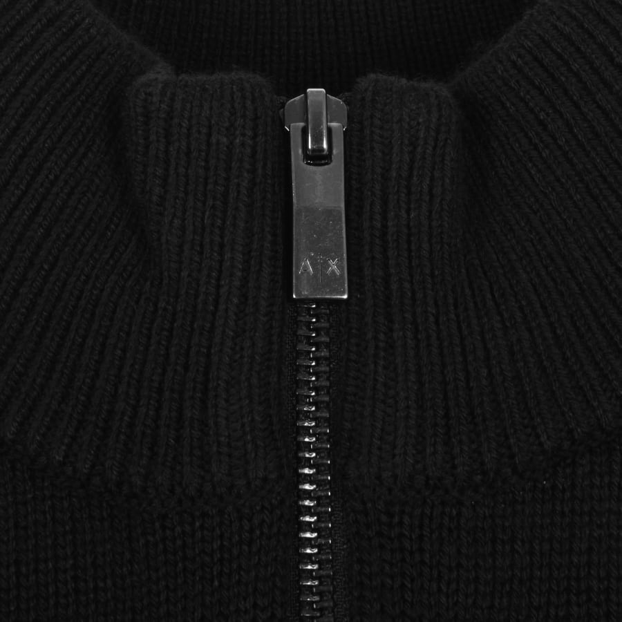 Armani Exchange Half Zip Knit Jumper Black male Medium
