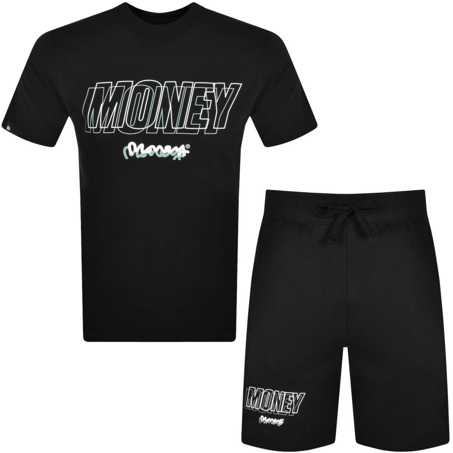 Image number 1 for Money Compound Shorts Tracksuit Black