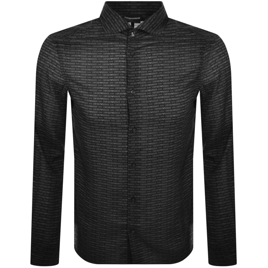 Armani black dress shirt on sale