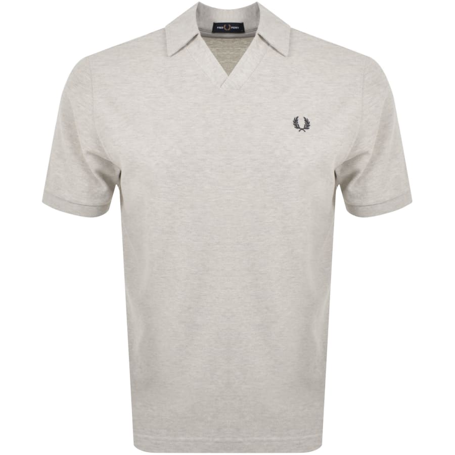 Fred Perry Open Collar Polo T Shirt Beige