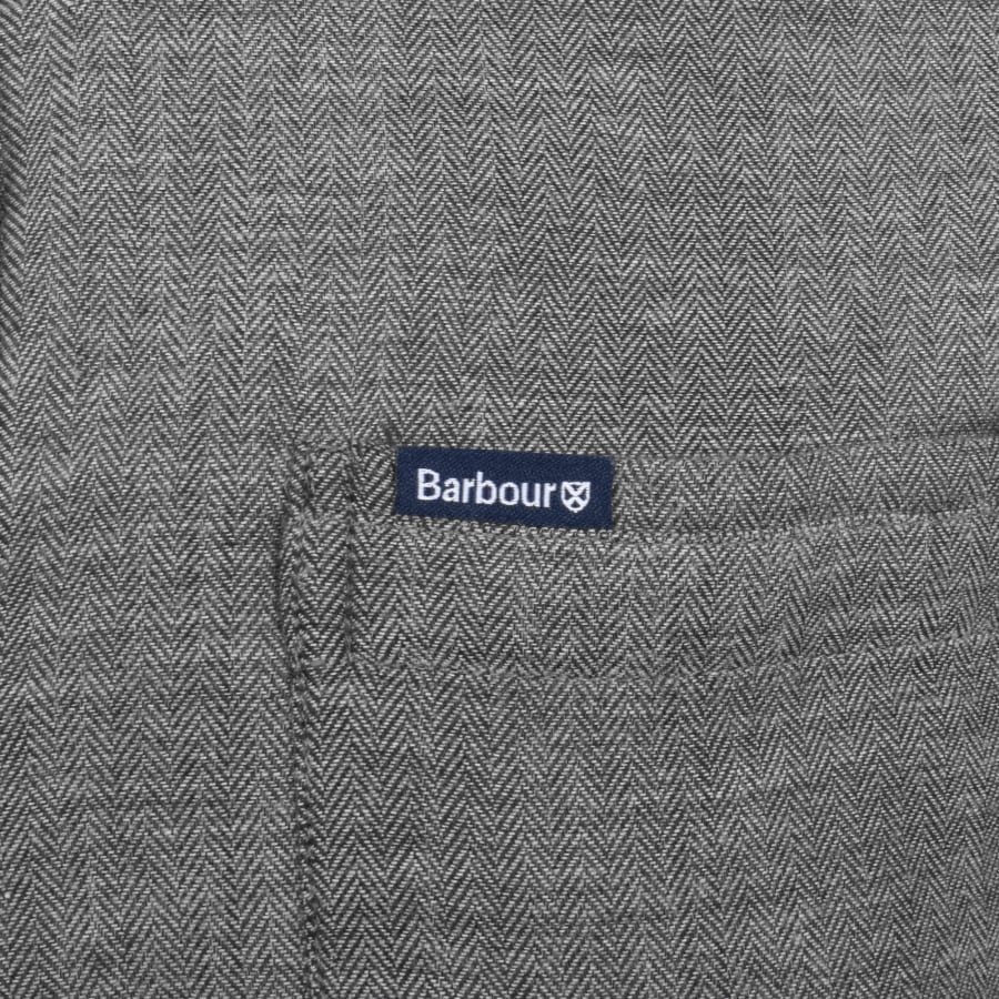 Image number 3 for Barbour Buckley Herringbone Tailored Shirt Grey