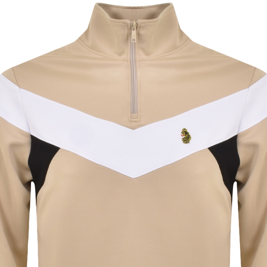 Image number 2 for Luke 1977 Quarter Zip Kratos Sweatshirt Beige