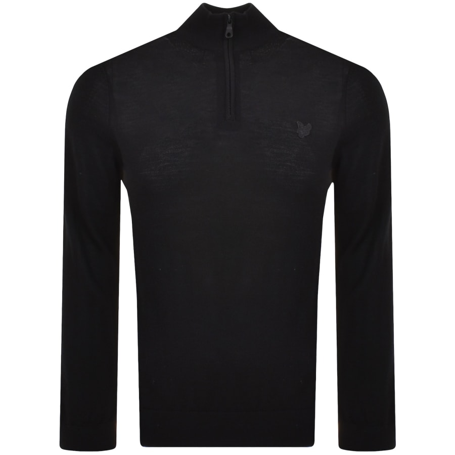 Lyle And Scott Tonal Eagle Jumper Black Mainline Menswear