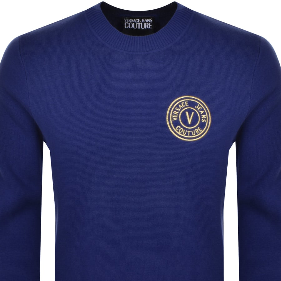 Versace Jeans Couture Logo Knit Jumper Blue