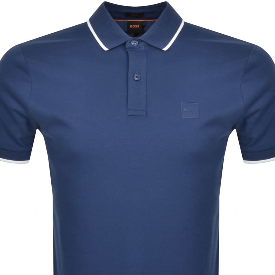 Image number 2 for BOSS Passertip Slim Fit Polo T Shirt Blue