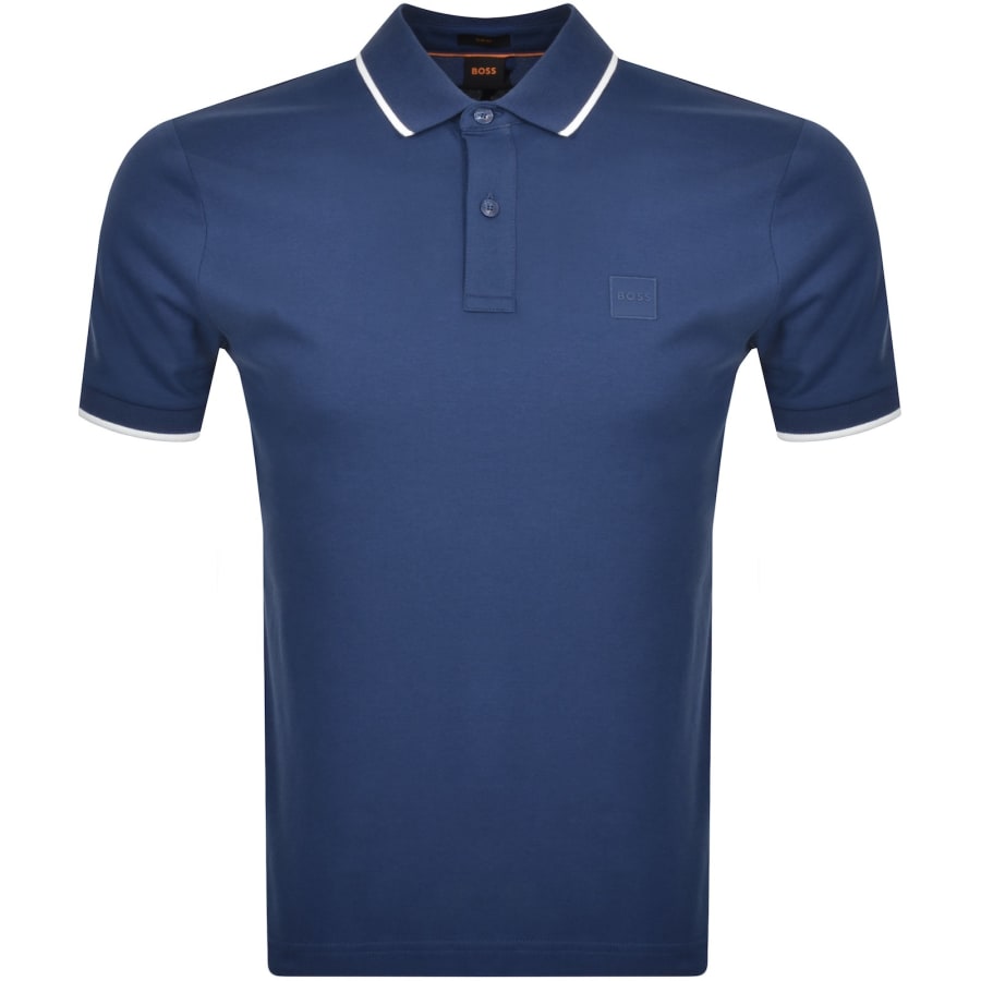 Image number 1 for BOSS Passertip Slim Fit Polo T Shirt Blue