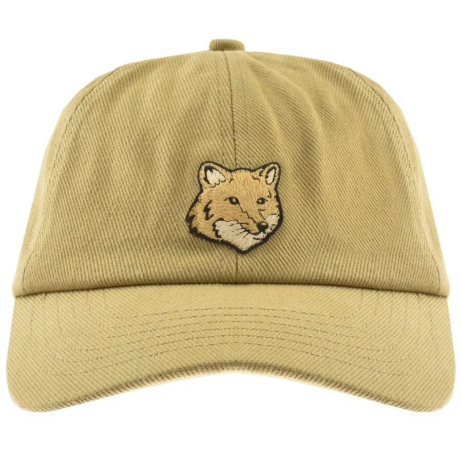 Image number 1 for Maison Kitsune Bold Fox Head Cap Beige