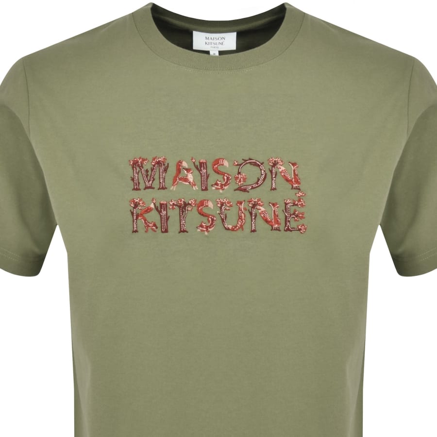 Image number 2 for Maison Kitsune Woodland T Shirt Green