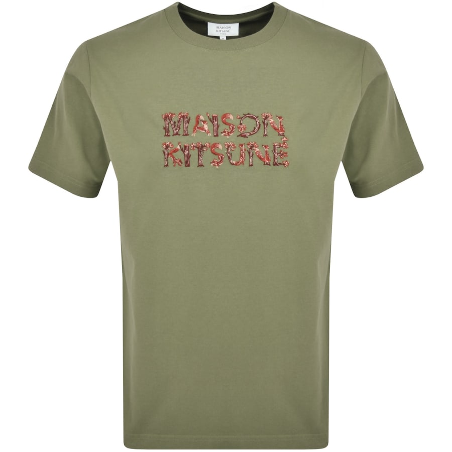Image number 1 for Maison Kitsune Woodland T Shirt Green