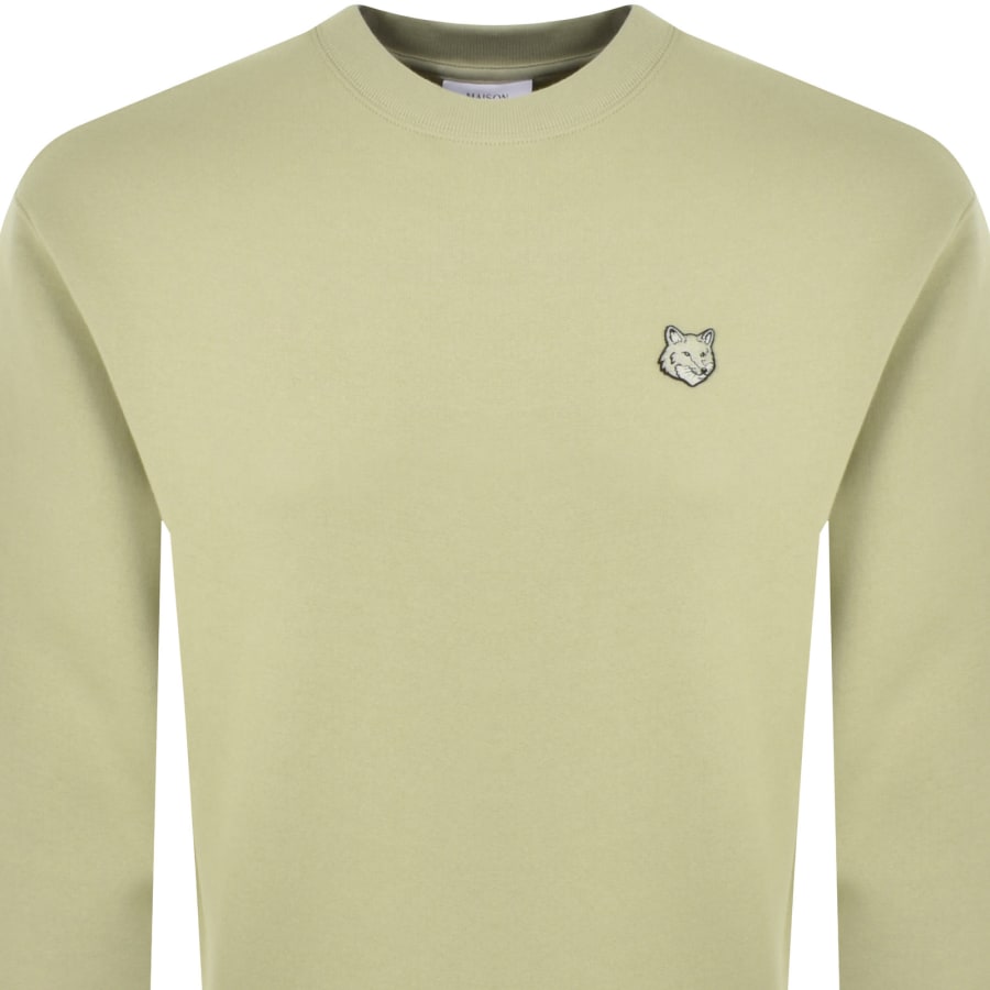 Image number 2 for Maison Kitsune Fox Head Patch Sweatshirt Green