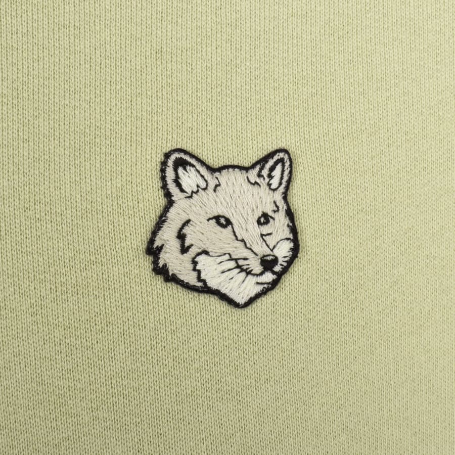 Image number 3 for Maison Kitsune Fox Head Patch Sweatshirt Green