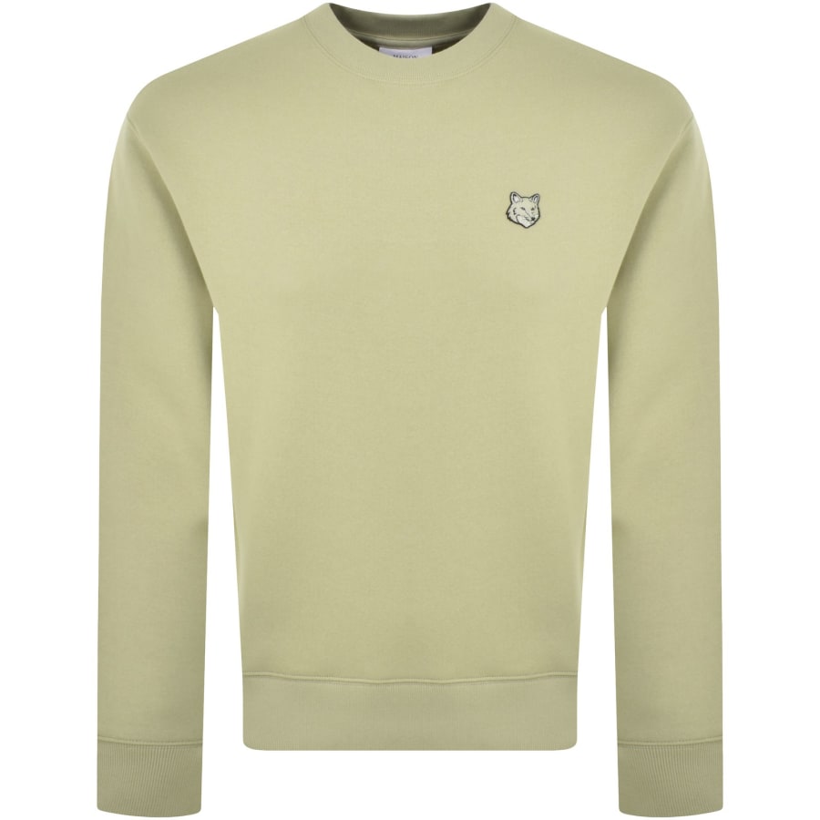 Image number 1 for Maison Kitsune Fox Head Patch Sweatshirt Green