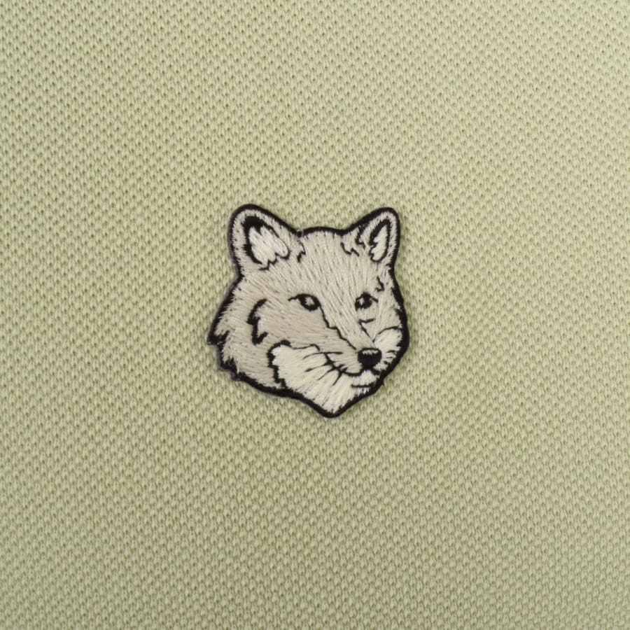 Image number 3 for Maison Kitsune Fox Head Polo T Shirt Green