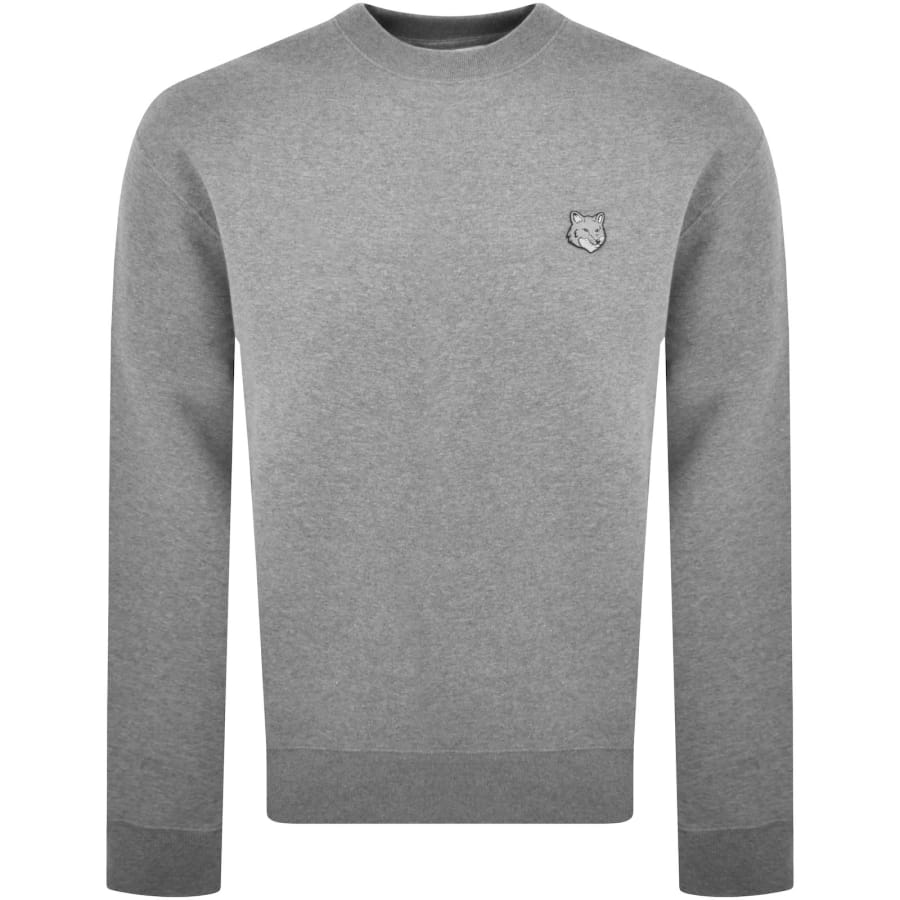 Image number 1 for Maison Kitsune Fox Head Patch Sweatshirt Grey