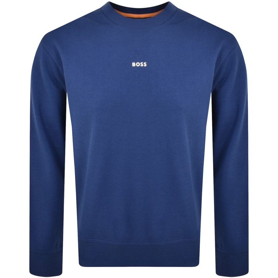 BOSS We Small Crew Neck Sweatshirt Blue Mainline Menswear