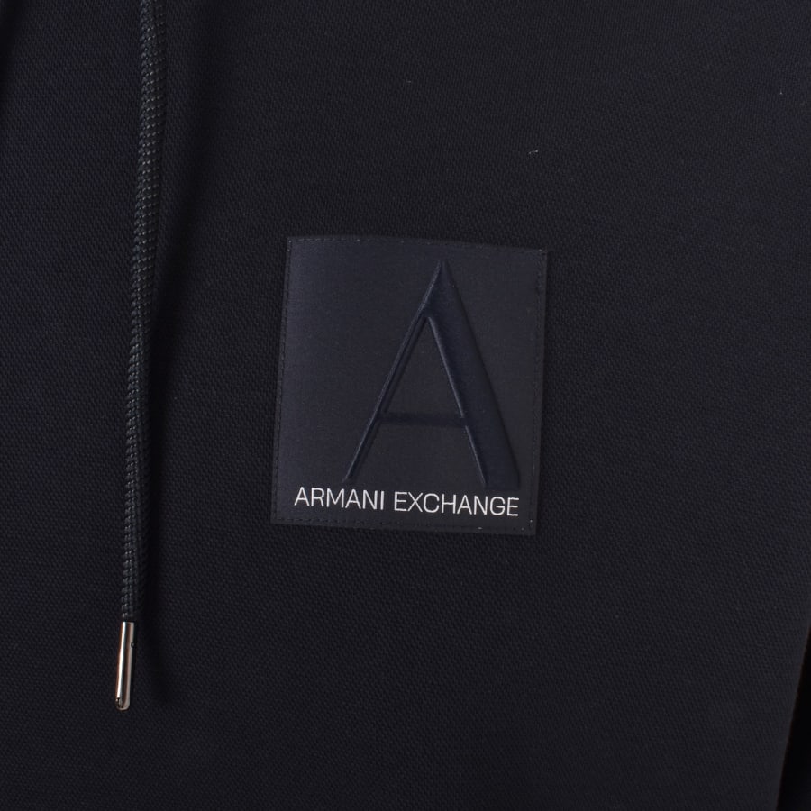 Armani Exchange Logo Hoodie Navy