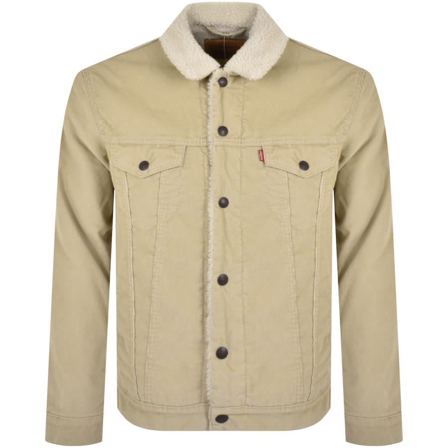 Levis Corduroy Sherpa Trucker Jacket Beige