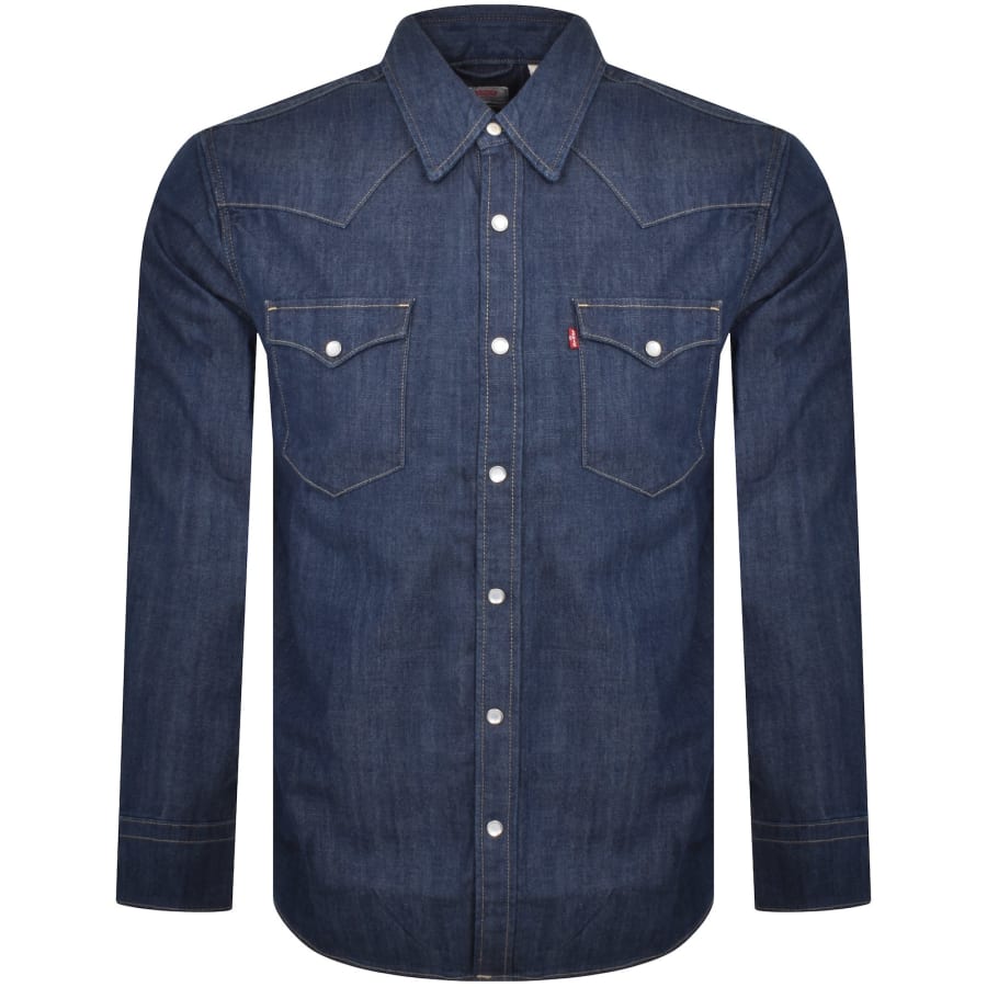 Levis Barstow Western Denim Shirt Navy Mainline Menswear United States