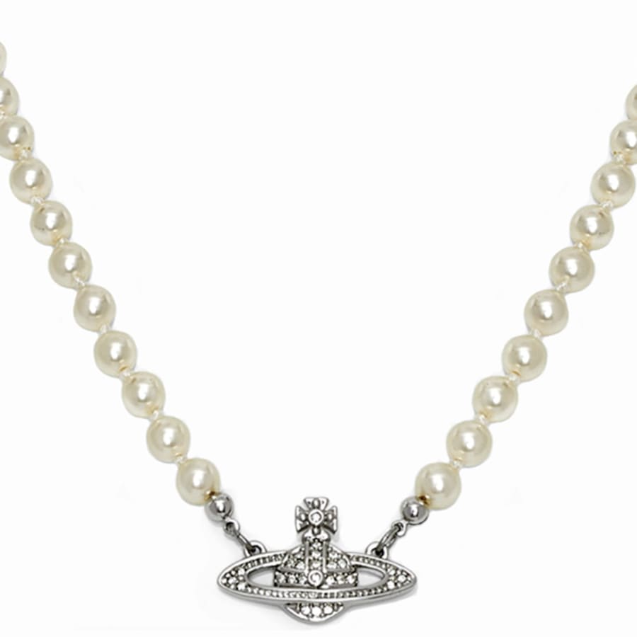 Image number 2 for Vivienne Westwood Relief Pearl Necklace Cream