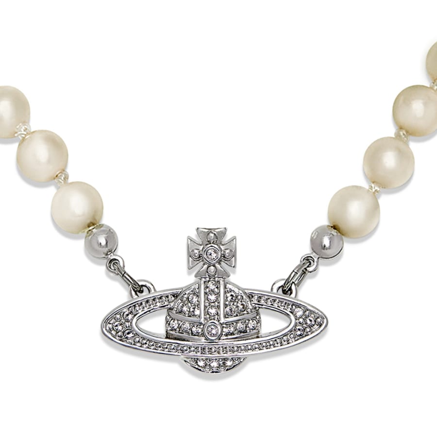 Image number 3 for Vivienne Westwood Relief Pearl Necklace Cream
