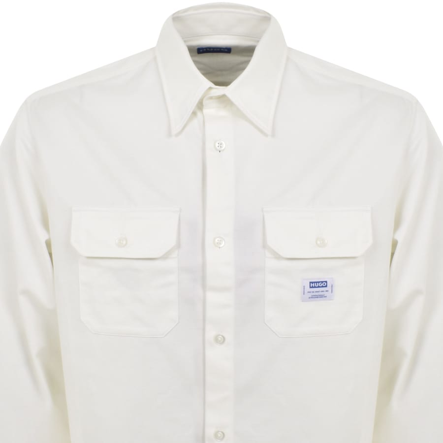 Image number 2 for HUGO Blue Ekynone Long Sleeve Shirt White