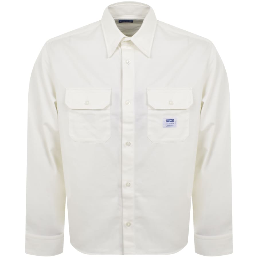 Image number 1 for HUGO Blue Ekynone Long Sleeve Shirt White