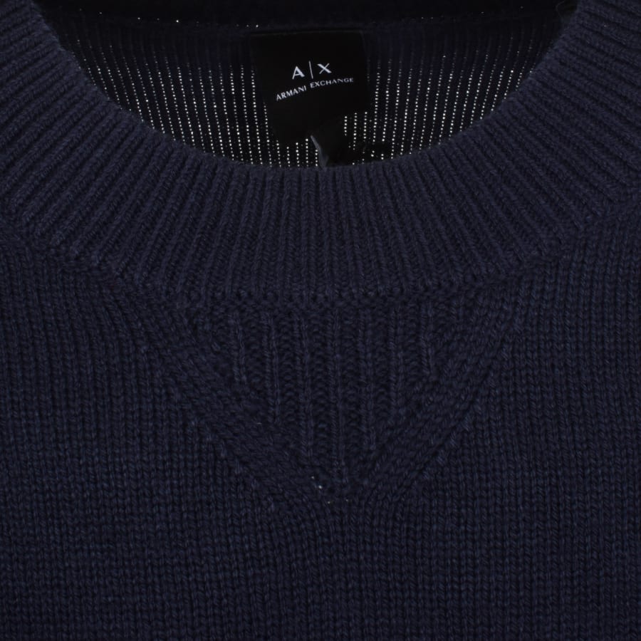 Armani Exchange Crew Neck Knit Jumper Navy