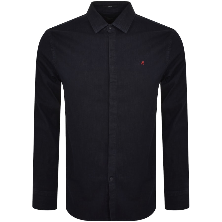 Image number 1 for Replay Long Sleeved Shirt Navy