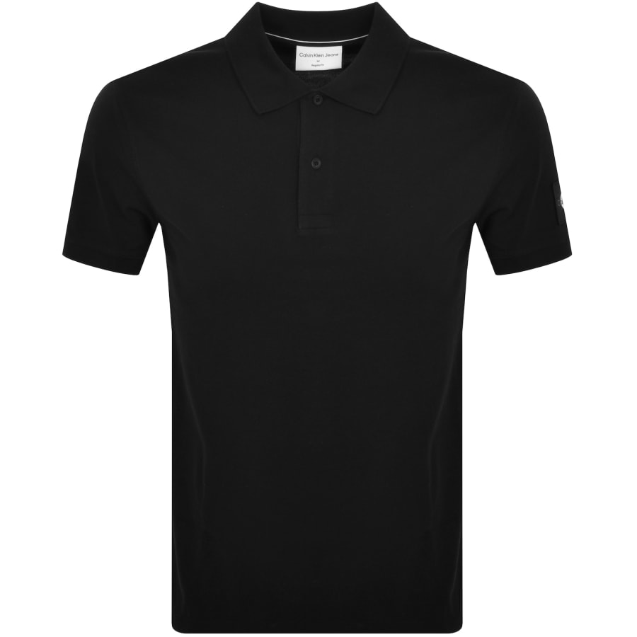 Calvin Klein Jeans Badge Polo T Shirt Black Mainline Menswear Denmark